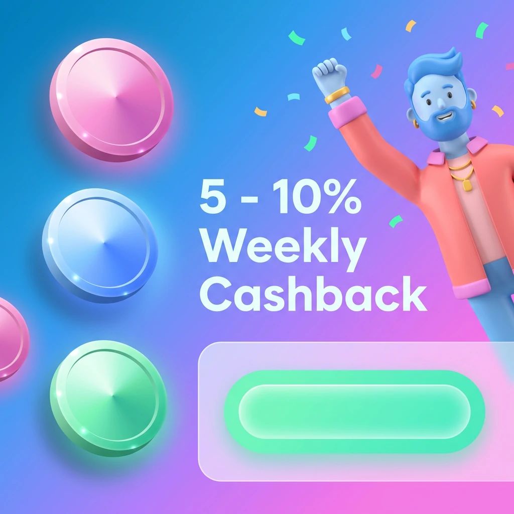 5 - 10% Weekly Cashback